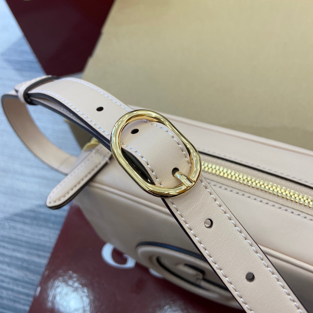 BLONDIE MINI SHOULDER BAG 21 IN WHITE CALFSKIN