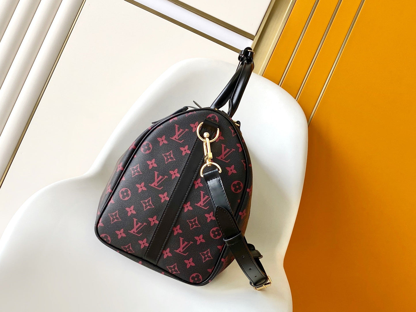 KEEPALL BANDOULI¨¨RE 45 IN BLACK MONOGRAM TOMETTE CANVAS
