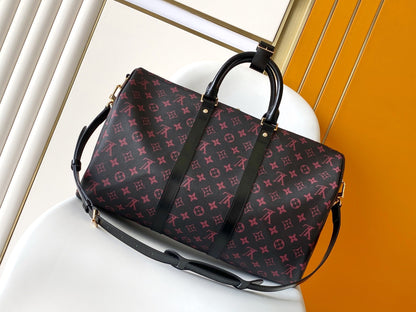 KEEPALL BANDOULI¨¨RE 45 IN BLACK MONOGRAM TOMETTE CANVAS