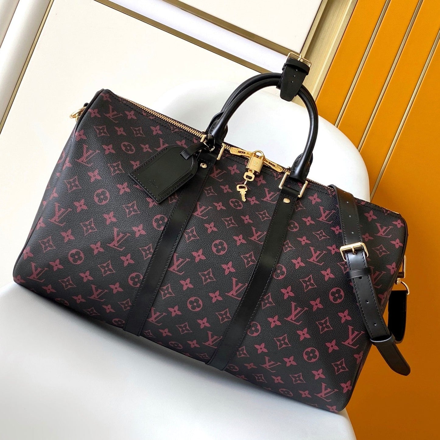 KEEPALL BANDOULI¨¨RE 45 IN BLACK MONOGRAM TOMETTE CANVAS