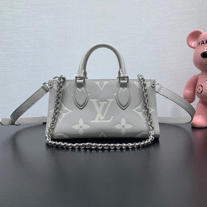 LV OnTheGo East West Gray Monogram Empreinte Leather 205497