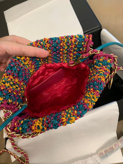 CC 22 Hobo 23cm Multicolor Macrame Calfskin Gold Hardware