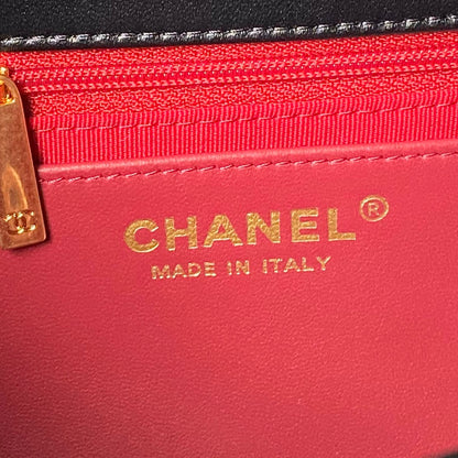 24a classic flap bag 26cm black lambskin gold hardware