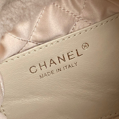 CC 24K Hobo 22 Bag 20cm Beige Wool Fur