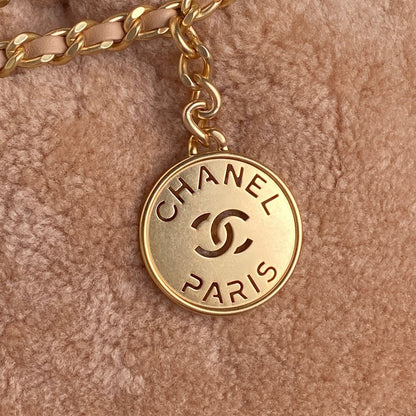 CC 24K Hobo 22 Bag 20cm Brown Wool Fur