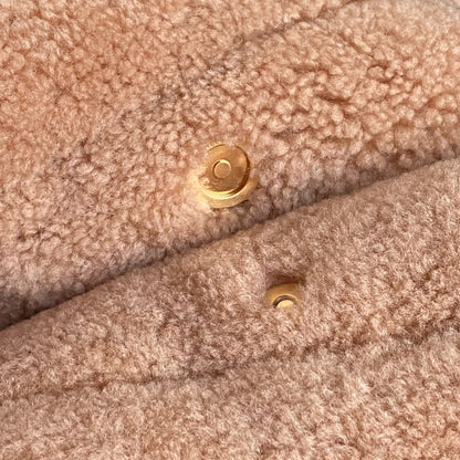 CC 24K Hobo 22 Bag 39cm Brown Wool Fur