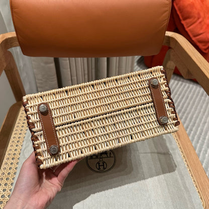 HM BIRKIN 25 CM PICNIC GOLD BAMBOO AND RATTAN