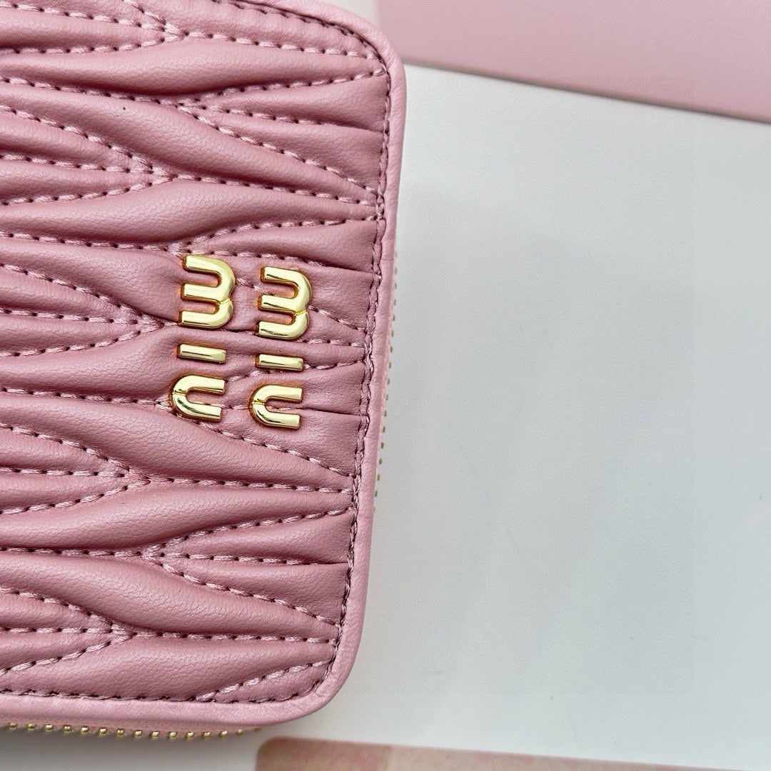 SMALL MATELASS¨¦ WALLET 10 IN BEGONIA PINK LEATHER