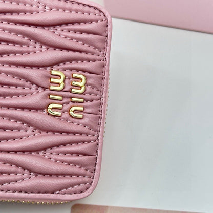 SMALL MATELASS¨¦ WALLET 10 IN BEGONIA PINK LEATHER