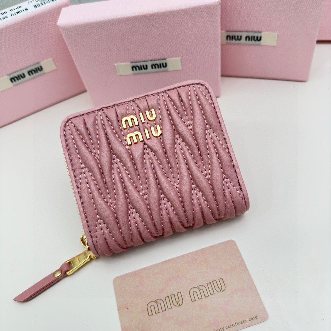 SMALL MATELASS¨¦ WALLET 10 IN BEGONIA PINK LEATHER