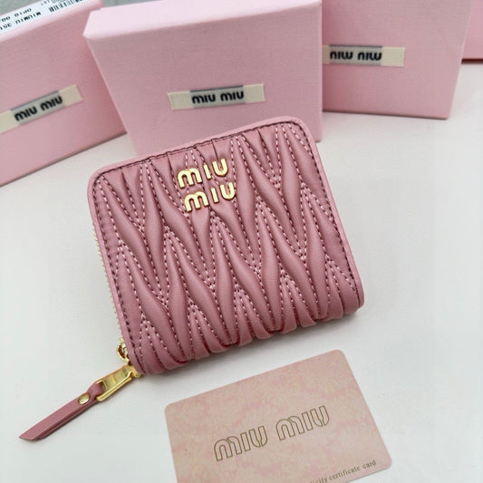 SMALL MATELASS¨¦ WALLET 10 IN BEGONIA PINK LEATHER