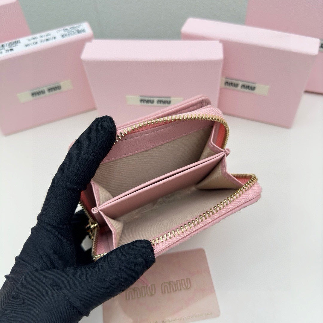 SMALL MATELASS¨¦ WALLET 10 IN BEGONIA PINK LEATHER