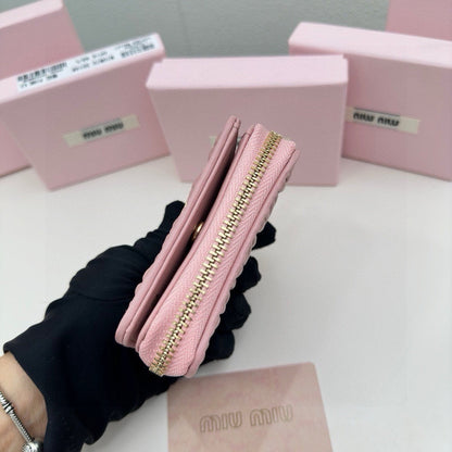 SMALL MATELASS¨¦ WALLET 10 IN BEGONIA PINK LEATHER