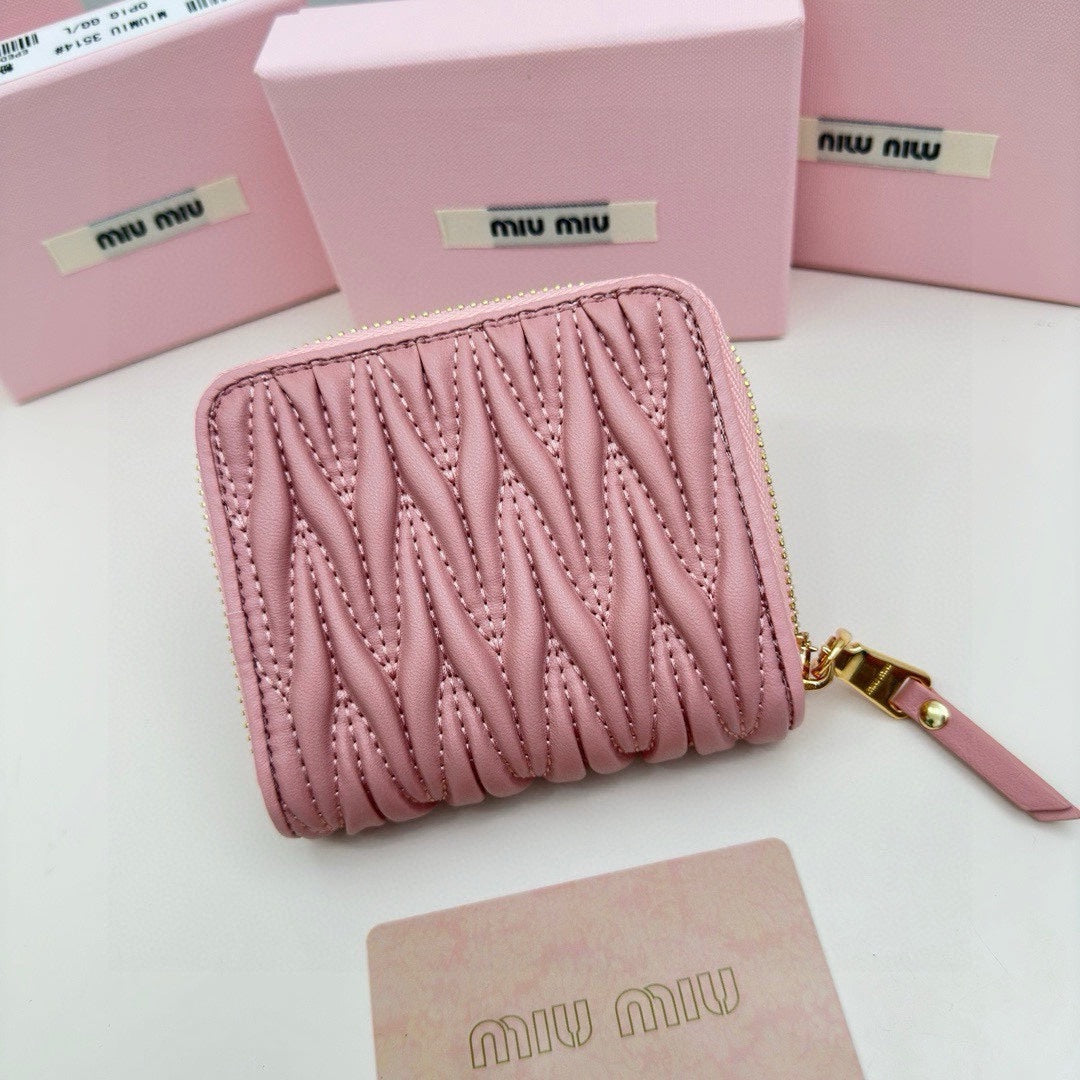 SMALL MATELASS¨¦ WALLET 10 IN BEGONIA PINK LEATHER