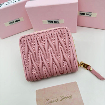 SMALL MATELASS¨¦ WALLET 10 IN BEGONIA PINK LEATHER