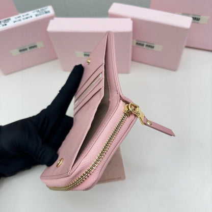 SMALL MATELASS¨¦ WALLET 10 IN BEGONIA PINK LEATHER