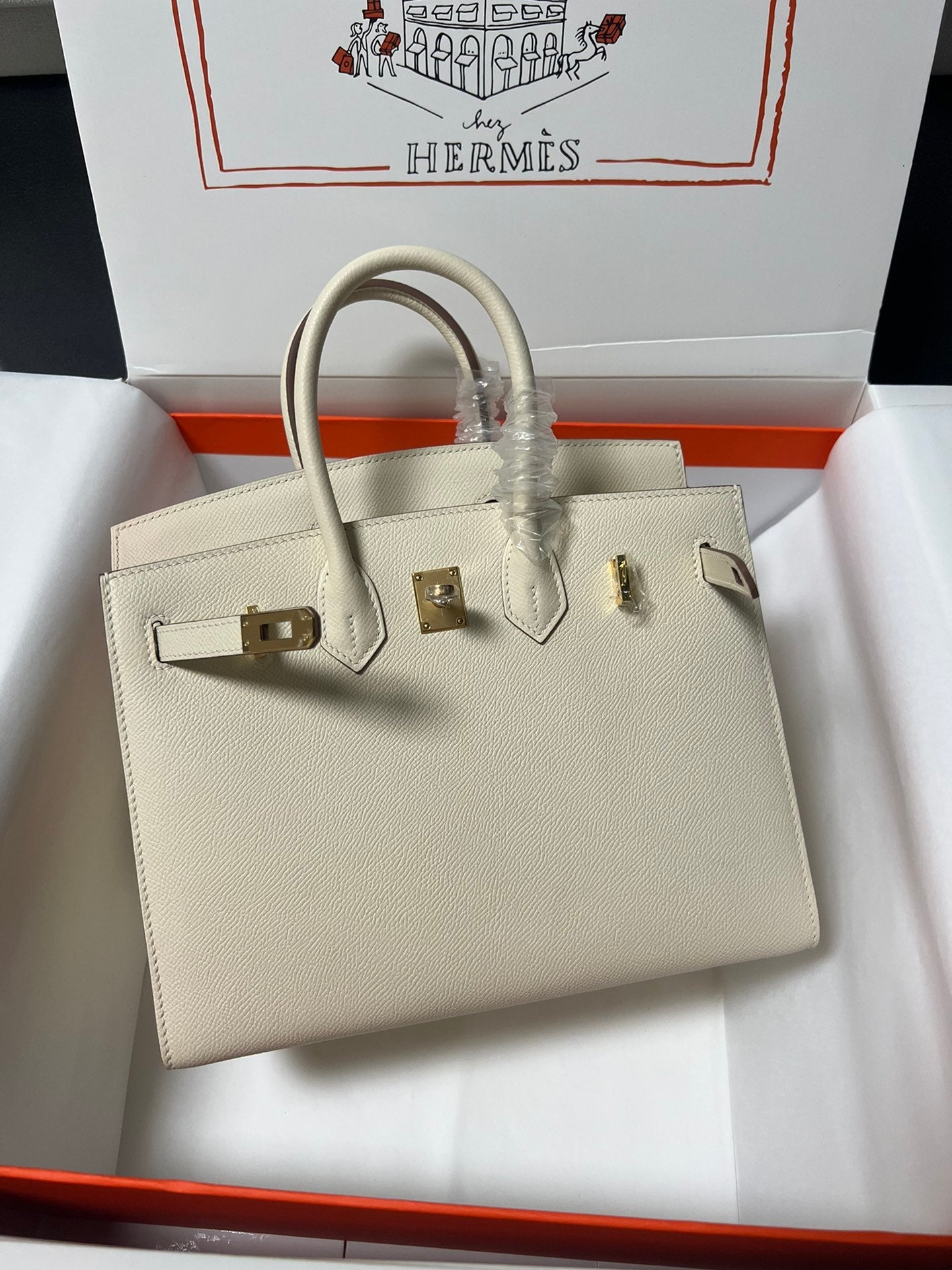 HM BIRKIN SELLIER CREAM EPSOM LEATHER GOLD HARDWARE