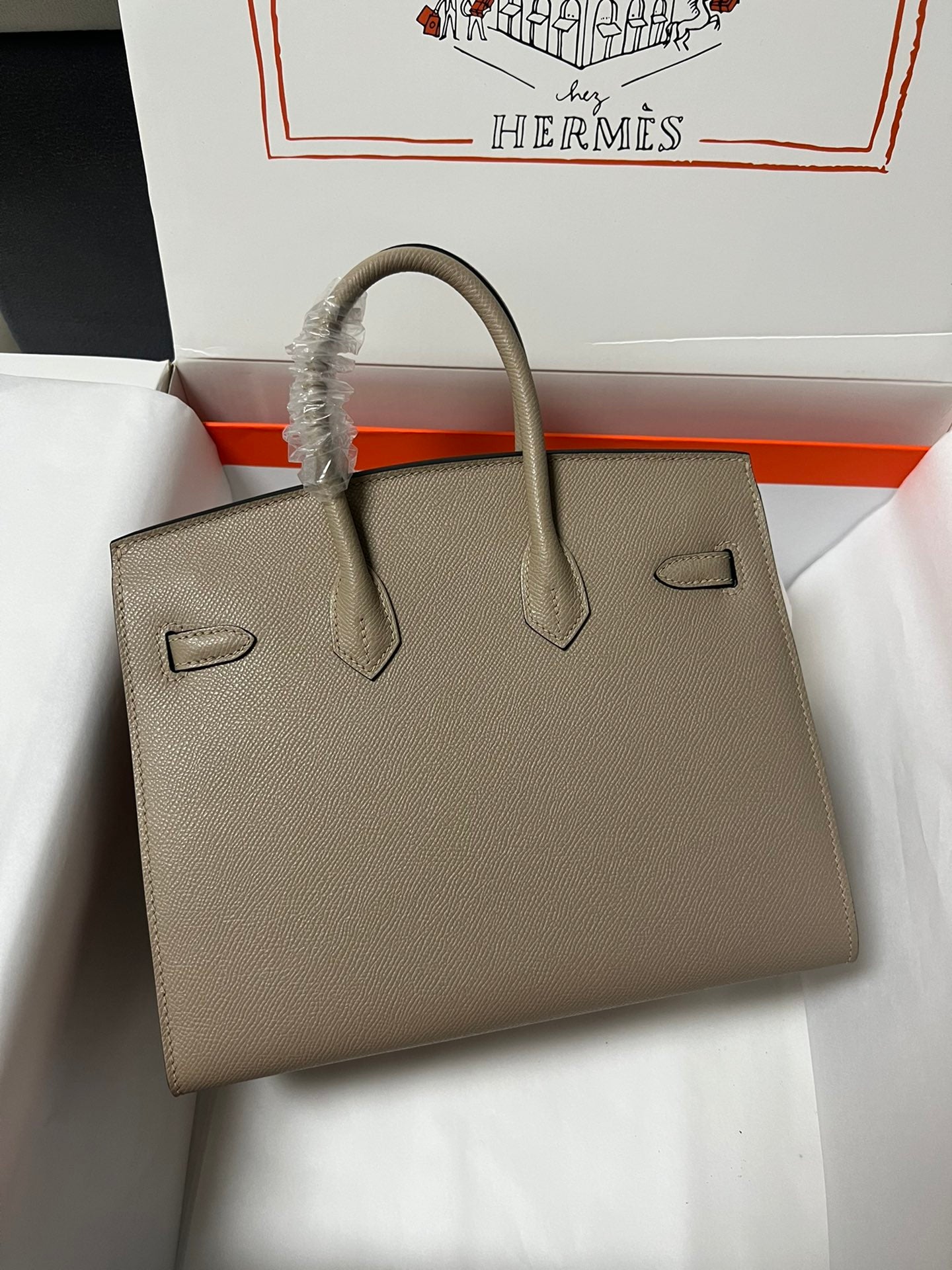 HM BIRKIN SELLIER ETOUPE GREY EPSOM LEATHER GOLD HARDWARE