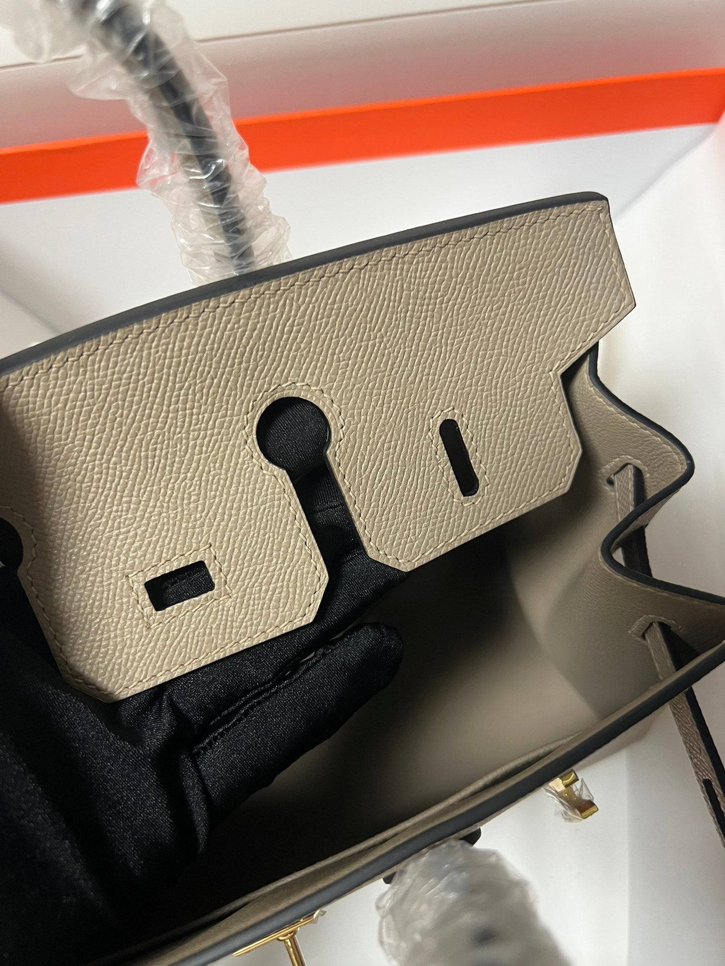 HM BIRKIN SELLIER ETOUPE GREY EPSOM LEATHER GOLD HARDWARE