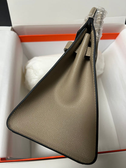 HM BIRKIN SELLIER ETOUPE GREY EPSOM LEATHER GOLD HARDWARE