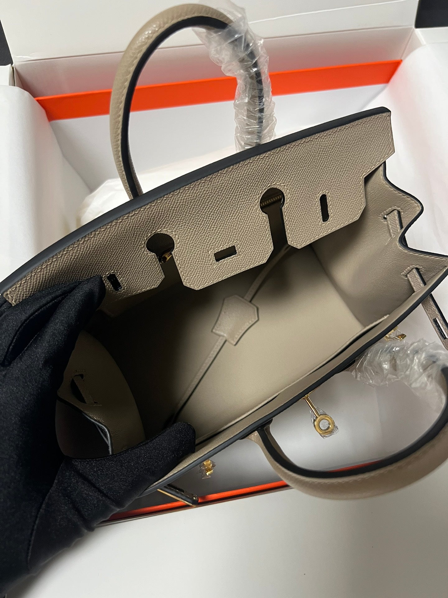 HM BIRKIN SELLIER ETOUPE GREY EPSOM LEATHER GOLD HARDWARE