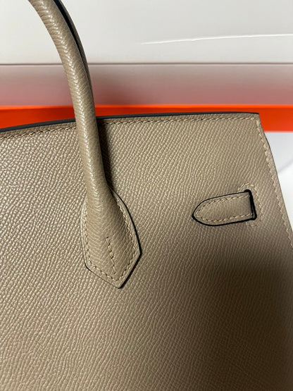 HM BIRKIN SELLIER ETOUPE GREY EPSOM LEATHER GOLD HARDWARE