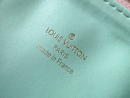 COUSSIN PM 26 IN JASMINE PINK MONOGRAM EMBOSSED LAMBSKIN