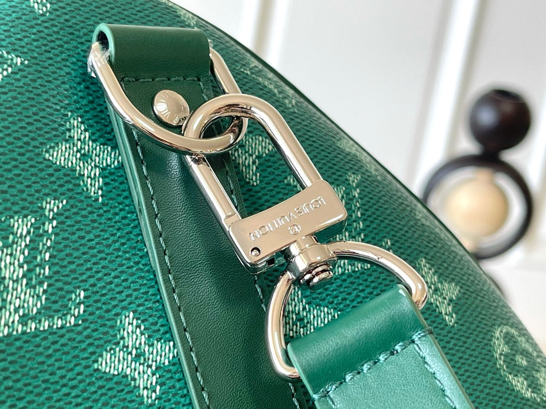 KEEPALL BANDOULI¨¨RE 50 IN GREEN MONOGRAM HERITAGE CANVAS
