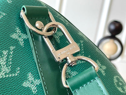 KEEPALL BANDOULI¨¨RE 50 IN GREEN MONOGRAM HERITAGE CANVAS