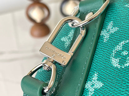 KEEPALL BANDOULI¨¨RE 25 IN GREEN MONOGRAM HERITAGE CANVAS