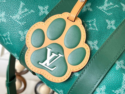 KEEPALL BANDOULI¨¨RE 25 IN GREEN MONOGRAM HERITAGE CANVAS