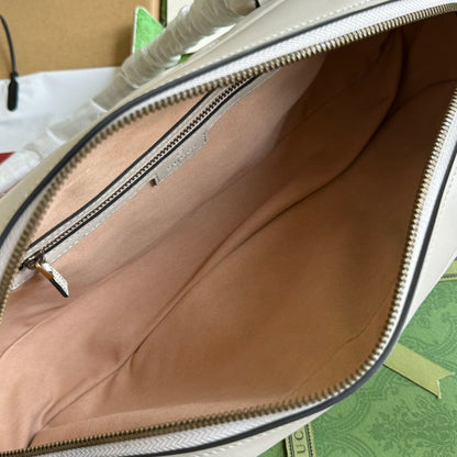 gg marmont medium top handle 35cm cream calfskin gold hardware