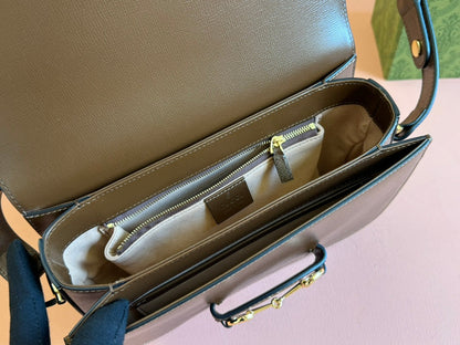 GG 1955 Horsebit Mini Bag 20cm Brown Calfskin Gold Hardware