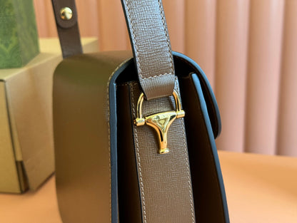 GG 1955 Horsebit Mini Bag 20cm Brown Calfskin Gold Hardware