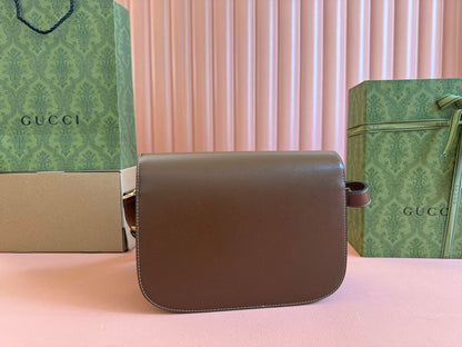 GG 1955 Horsebit Mini Bag 20cm Brown Calfskin Gold Hardware