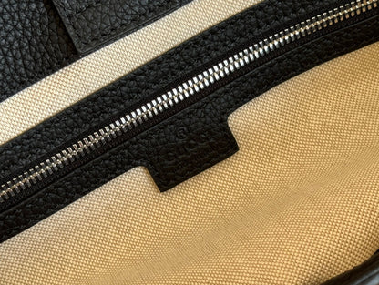 SUPER MEDIUM TOTE BAG 42 IN BLACK EMBOSSED CALFSKIN GOLD HARDWARE