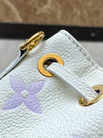 NANO NO¨¦ 16 IN WHITE PURPLE MONOGRAM EMBOSSED CALFSKIN