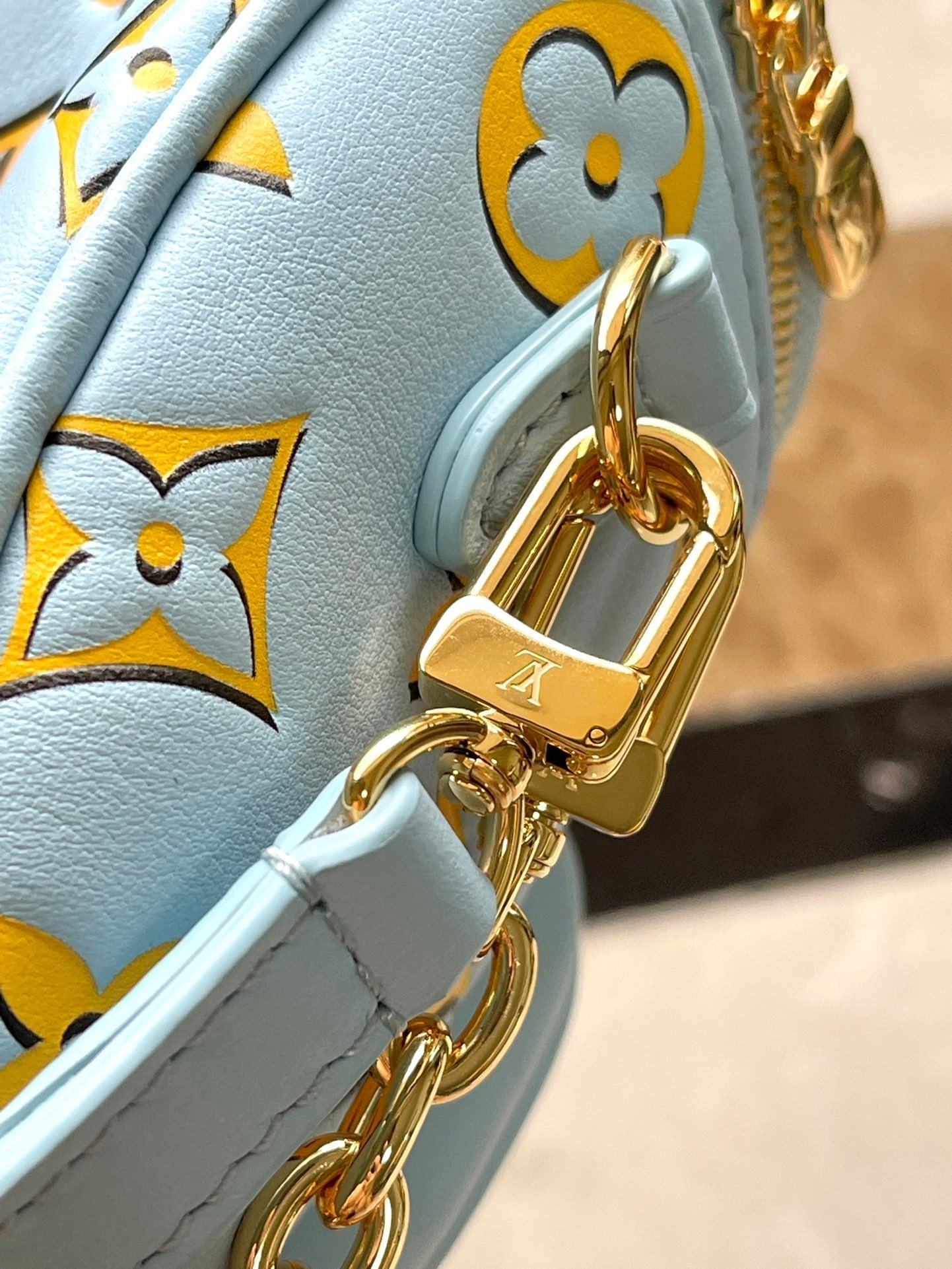 MINI BUMBAG 17 IN SKY YELLOW MONOGRAM CALFSKIN GOLD HARDWARE