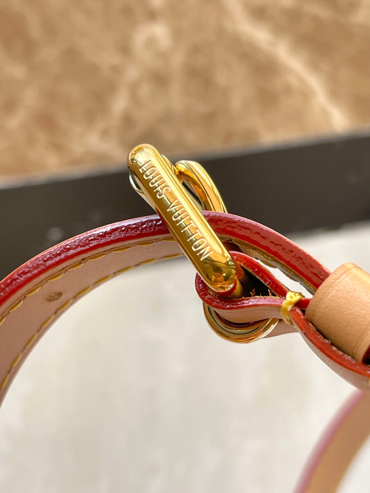 POCHETTE M¨¦TIS 25 IN LAGOON BLUE MONOGRAM TILES CANVAS GOLD HARDWARE