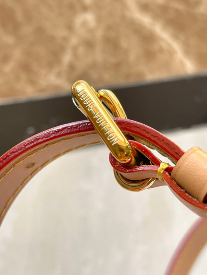 POCHETTE M¨¦TIS 25 IN LAGOON BLUE MONOGRAM TILES CANVAS GOLD HARDWARE