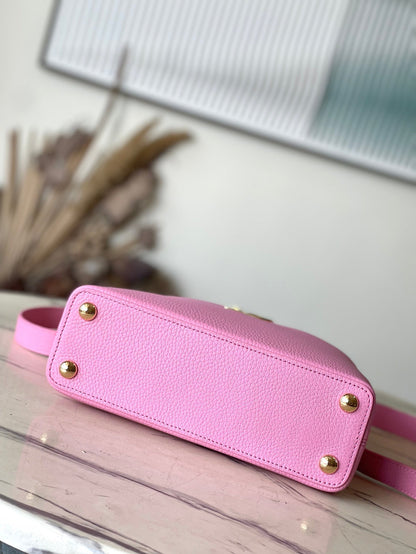 CAPUCINES BB 26 IN MARSHMALLOW PINK TAURILLON GOLD HARDWARE