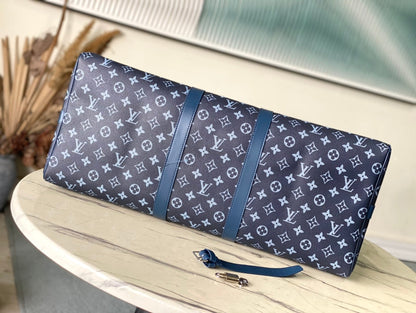 KEEPALL BANDOULI¨¨RE 55 IN NAVY GREEN MONOGRAM GRADIENT CANVAS