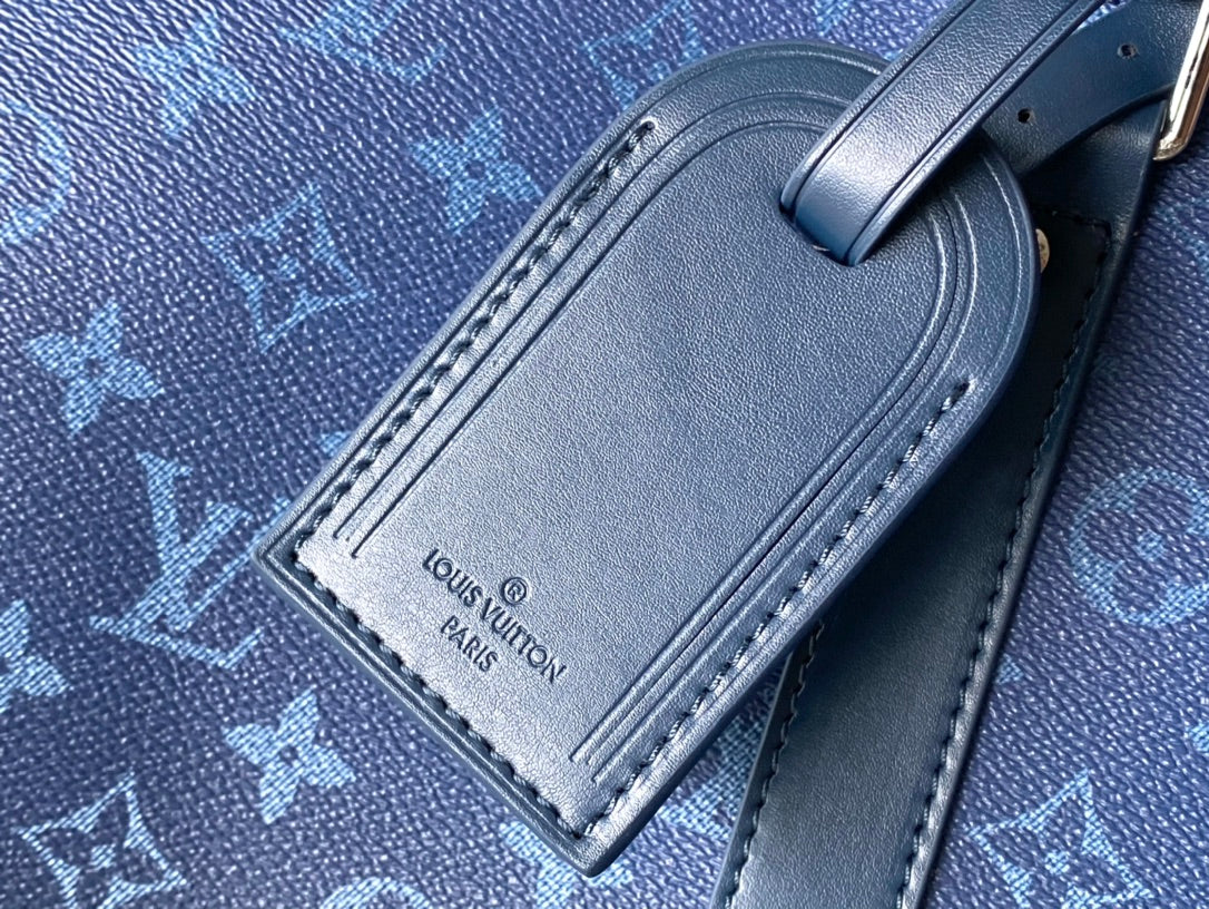 KEEPALL BANDOULI¨¨RE 55 IN NAVY GREEN MONOGRAM GRADIENT CANVAS