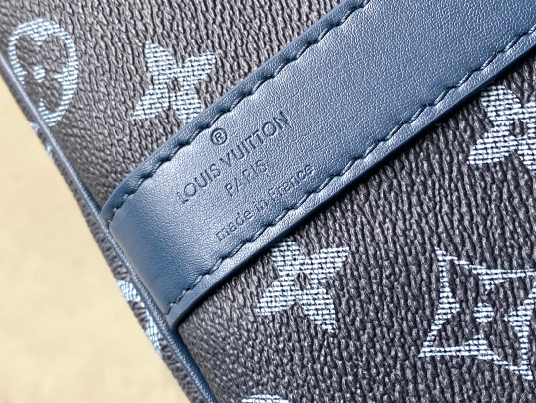 KEEPALL BANDOULI¨¨RE 55 IN NAVY GREEN MONOGRAM GRADIENT CANVAS