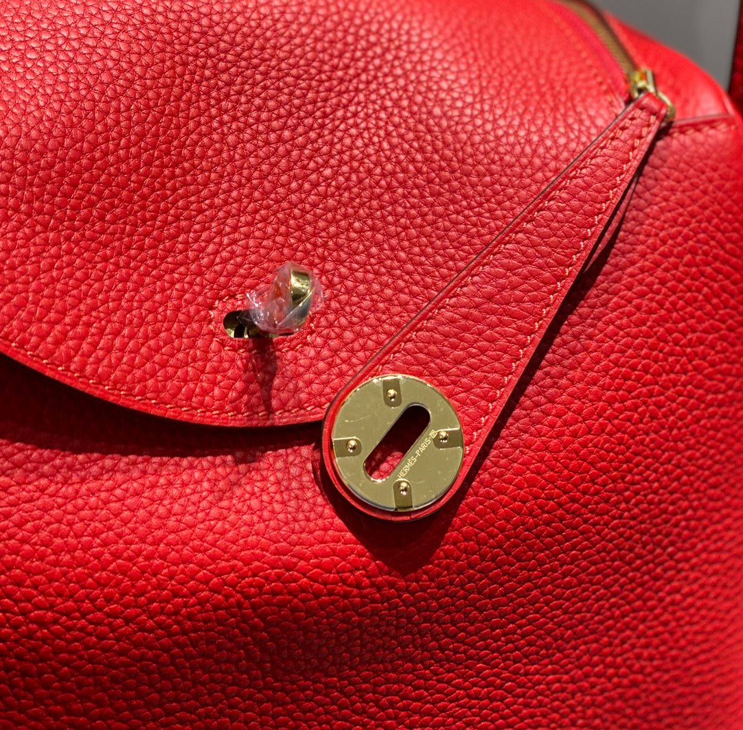 HM LINDY 30 BAG RED TAURILLON CLEMENCE LEATHER