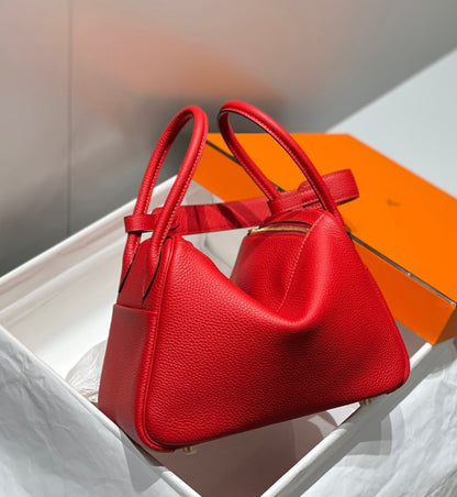 HM LINDY 30 BAG RED TAURILLON CLEMENCE LEATHER