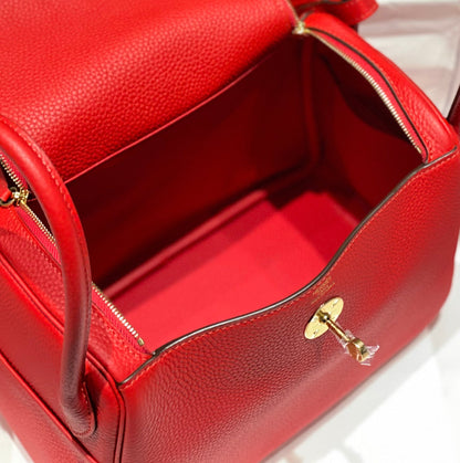 HM LINDY 30 BAG RED TAURILLON CLEMENCE LEATHER