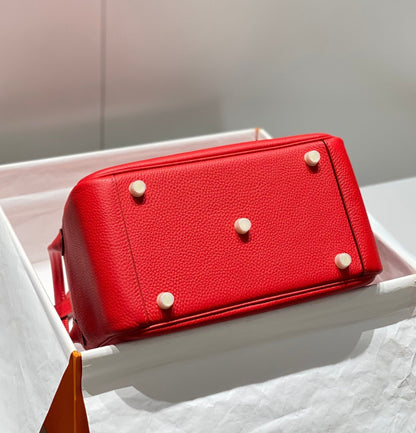 HM LINDY 30 BAG RED TAURILLON CLEMENCE LEATHER