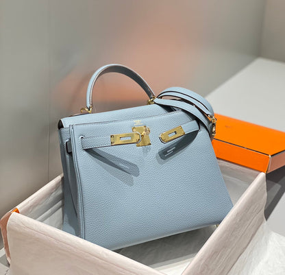 HM KELLY 28CM GREY TOGO GOLD HARDWARE