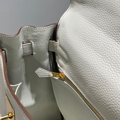 HM KELLY 28CM LIGHT GREY TOGO GOLD HARDWARE